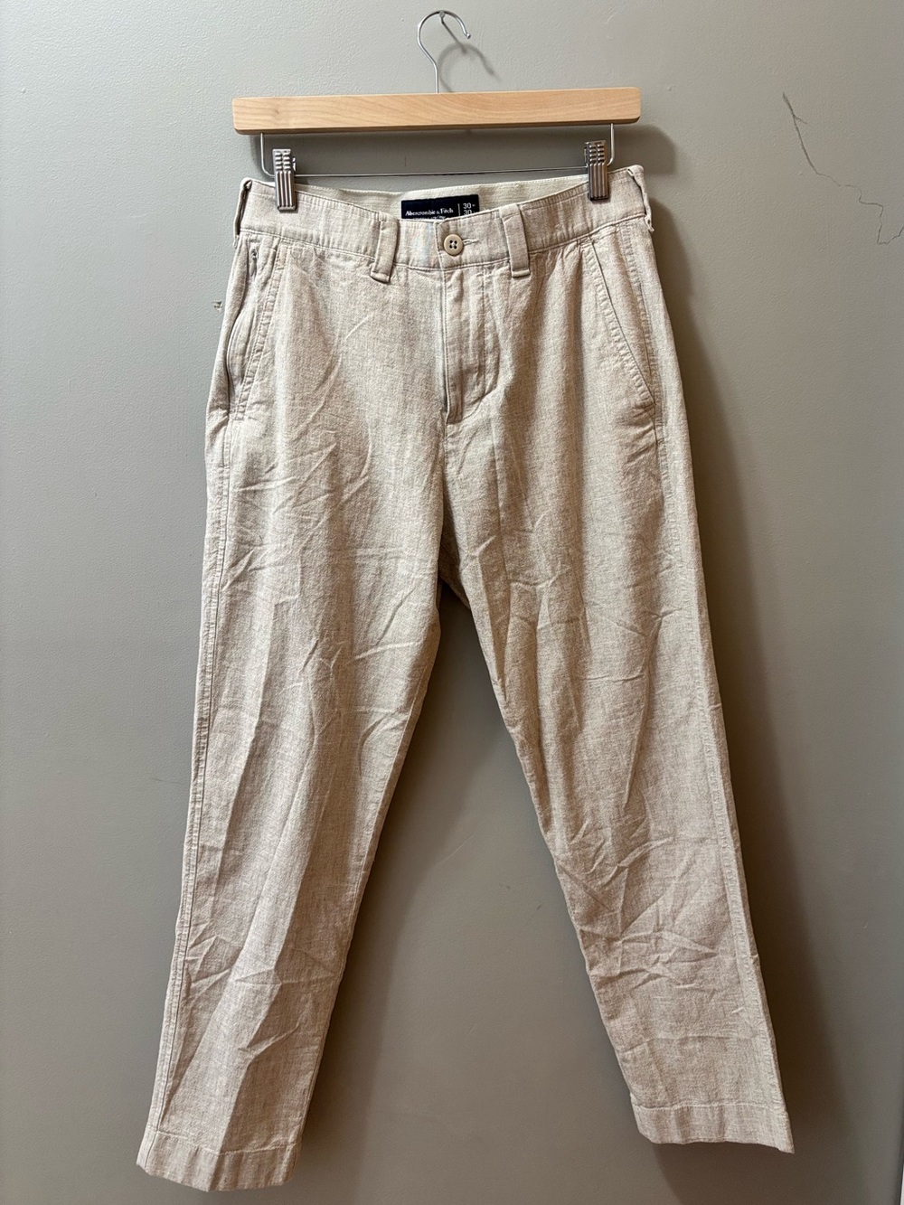 abercrombie men’s straight stretch linen pants size 30 x 30